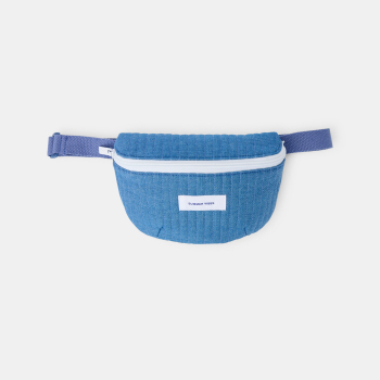 حقيبة خصر من الدنيم المبطن باللون الأزرق للفتيات